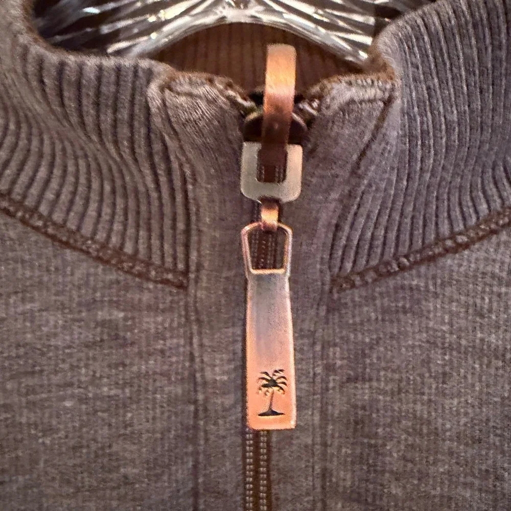 Tommy Bahama Quarter Zip Pullover Sweater Men's Gray XL Workwear Golf Athleisure